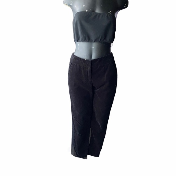 Trina Turk Velvet Tuxedo Cropped Pants in Black - Picture 2 of 10